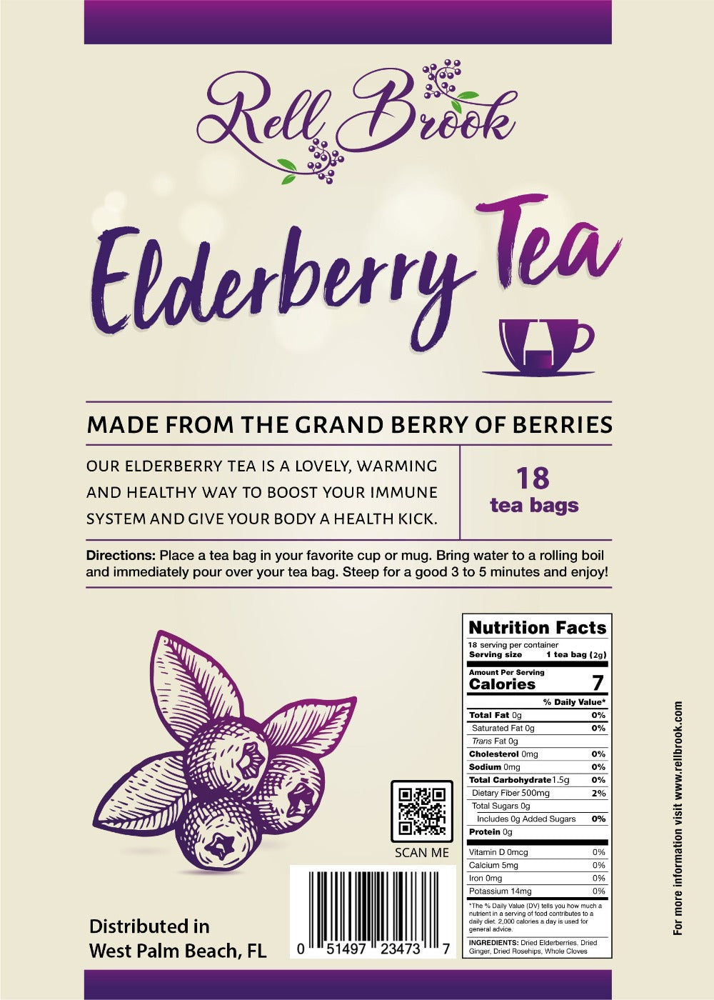 Elderberry Tea Bag facts